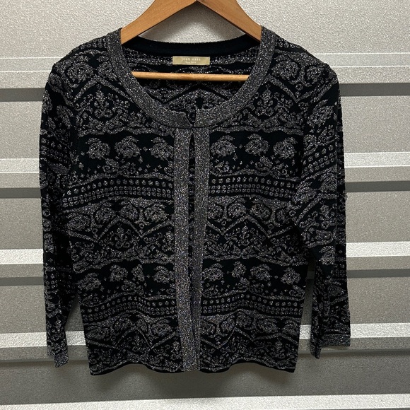Joan Vass Sweaters - Vintage Joan Vass Shimmer Clasp Cardigan‎ HOLIDAY Evening Size Large